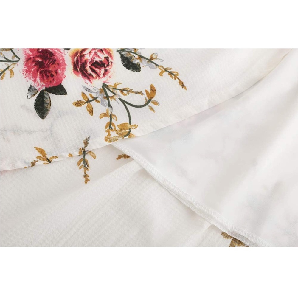 Floral Off The Shoulder Split Chiffon Maxi Beach Dress - Picture 5 of 8
